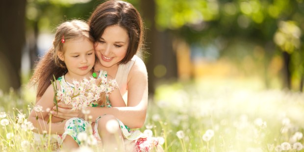children, nature, parents, flowers,